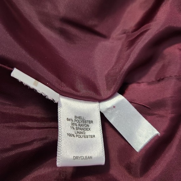 LOFT Women's Burgundy A-Line Mini Skirt Size 6 Pockets Gold Hardware Zipper E40 - Picture 8 of 8